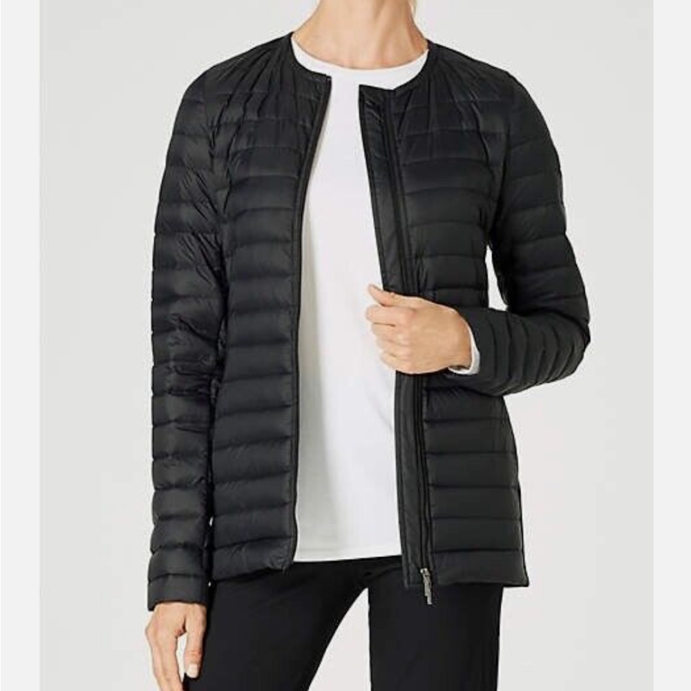 New J. Jill Pure Jill Fit Down Puffer Jacket Black Size XL